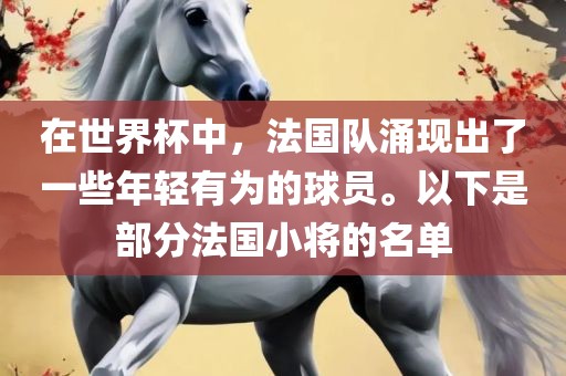 在世界杯中，法国队涌现出了一些年轻有为的球员。以下是部分法国小将的名单