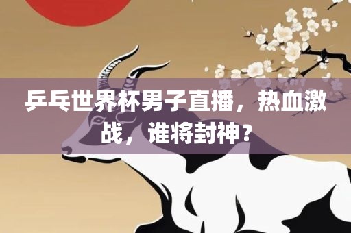 乒乓世界杯男子直播，热血激战，谁将封神？