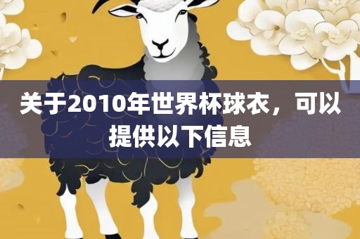 关于2010年世界杯球衣，可以提供以下信息