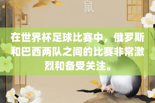 在世界杯足球比赛中，俄罗斯和巴西两队之间的比赛非常激烈和备受关注。