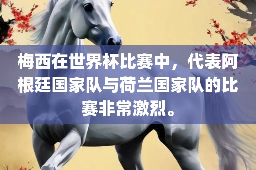 梅西在世界杯比赛中，代表阿根廷国家队与荷兰国家队的比赛非常激烈。