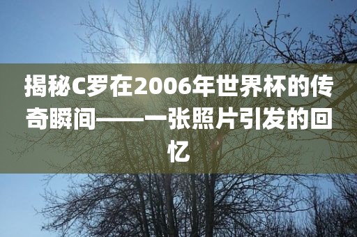 揭秘C罗在2006年世界杯的传奇瞬间——一张照片引发的回忆洛阳市法福文化传播有限公司
