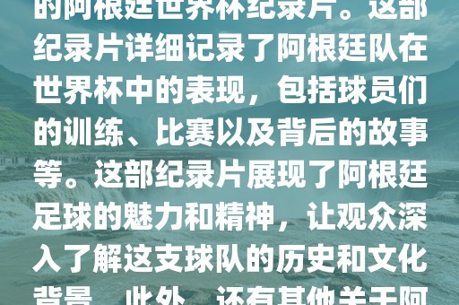 关于阿根廷世界杯的纪录片有很多，其中比较知名的是传奇的阿根廷世界杯纪录片。这部纪录片详细记录了阿根廷队在世界杯中的表现，包括球员们的训练、比赛以及背后的故事等。这部纪录片展现了阿根廷足球的魅力和精神，让观众深入了解这支球队的历史和文化背景。此外，还有其他关于阿根廷世界杯的纪录片，如阿根廷足球崛起之路等。洛阳市法福文化传播有限公司