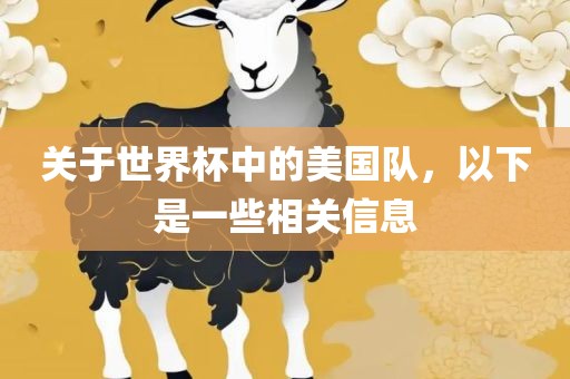 关于世界杯中的美国队，以下是一些相关信息