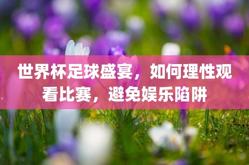 世界杯足球盛宴，如何理性观看比赛，避免娱乐陷阱