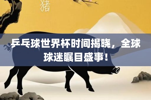 乒乓球世界杯时间揭晓，全球球迷瞩目盛事！