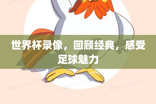 世界杯录像，回顾经典，感受足球魅力