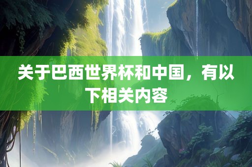 关于巴西世界杯和中国，有以下相关内容