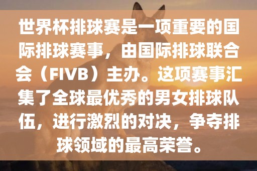 世界杯排球赛
