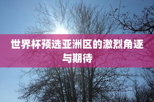 世界杯预选亚洲区的激烈角逐与期待洛阳市法福文化传播有限公司