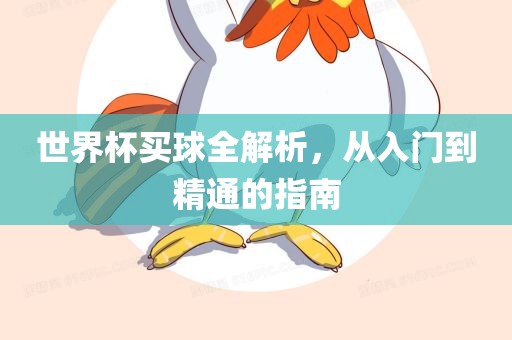 世界杯买球全解析，从入门到精通的指南