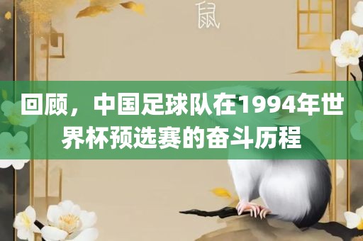 回顾，中国足球队在1994年世界杯预选赛的奋斗历程