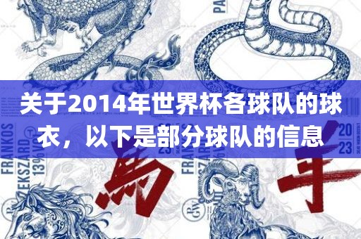 关于2014年世界杯各球队的球衣，以下是部分球队的信息