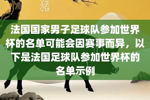 法国国家男子足球队参加世界杯的名单可能会因赛事而异，以下是法国足球队参加世界杯的名单示例