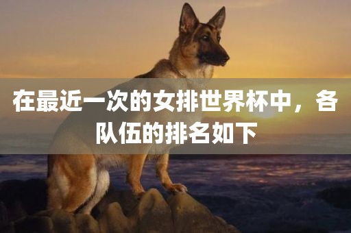 在最近一次的女排世界杯中，各队伍的排名如下