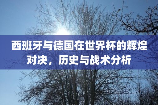 西班牙与德国在世界杯的辉煌对决，历史与战术分析
