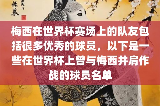 梅西在世界杯赛场上的队友包括很多优秀的球员，以下是一些在世界杯上曾与梅西并肩作战的球员名单