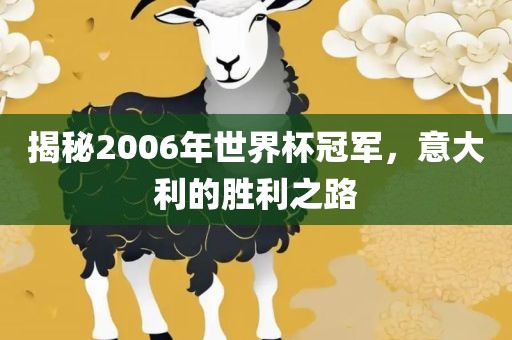 揭秘2006年世界杯冠军，意大利的胜利之路