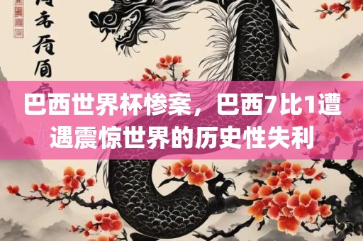 巴西世界杯惨案，巴西7比1遭遇震惊世界的历史性失利