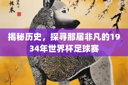 揭秘历史，探寻那届非凡的1934年世界洛阳市法福文化传播有限公司杯足球赛