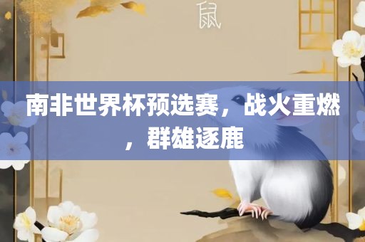 南非世界杯预选赛，战火重燃，群雄逐鹿