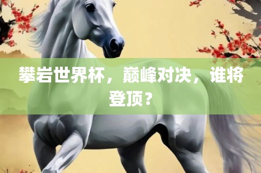 攀岩世界杯，巅峰对决，谁将登顶？