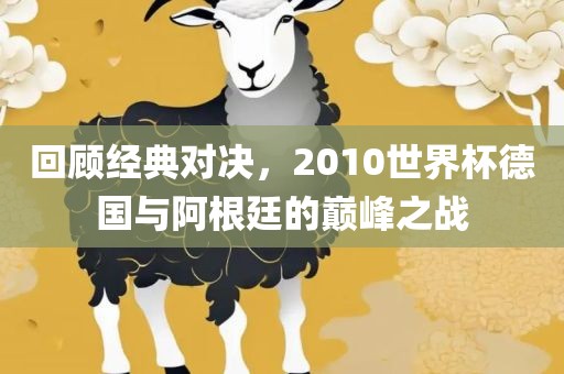 回顾经典对决，2010世界杯德国与阿根廷的巅峰之战