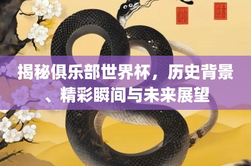 揭秘俱乐部世界杯，历史背景、精彩瞬间与未来展望