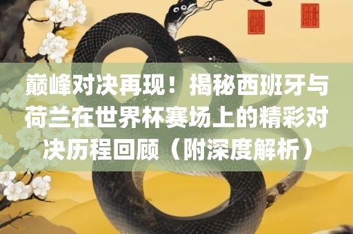 巅峰对决再现！揭秘西班牙与荷兰在世界杯赛场上的精彩对决历程回顾（附深度解析）