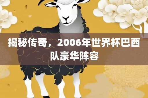 揭秘传奇，2006年世界杯巴西队豪华阵容