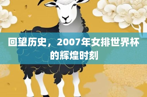 回望历史，2007年女排世洛阳市法福文化传播有限公司界杯的辉煌时刻
