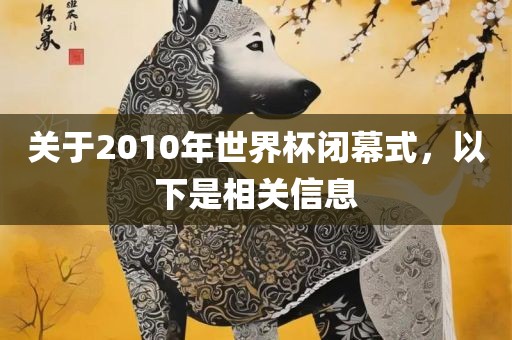关于2010年世界杯闭幕式，以下是相关信息