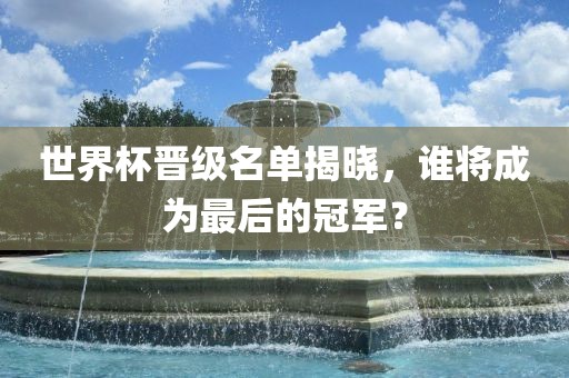 世界杯晋级名单揭晓，谁将成为最后的冠军？