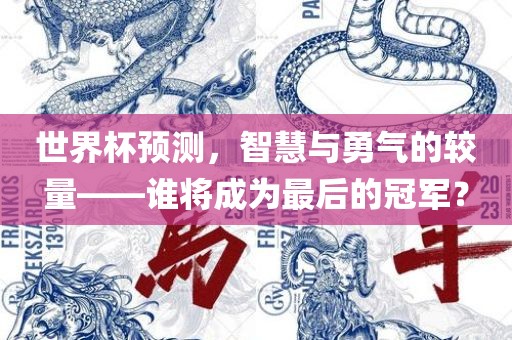 世界杯预测，智慧与勇气的较量——谁将成为最后的冠军？