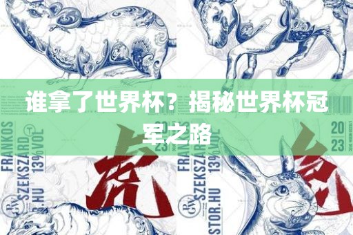 谁拿了世界杯？揭秘世界杯冠军之路