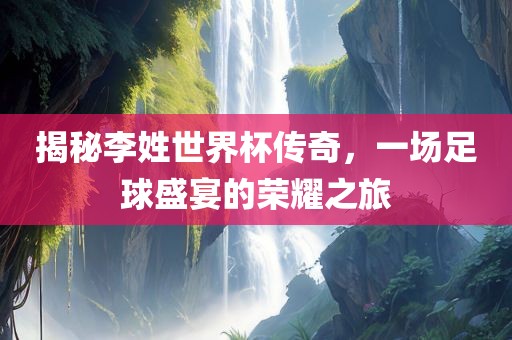 揭秘李姓世界杯传奇，一场足球盛宴的荣耀之旅洛阳市法福文化传播有限公司