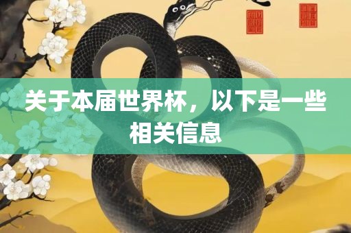 关于本届世界杯，以下是一些相关信息